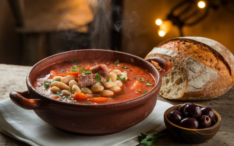 Παραδοσιακή Φασολάδα με Σύγκλινο και Ελιές