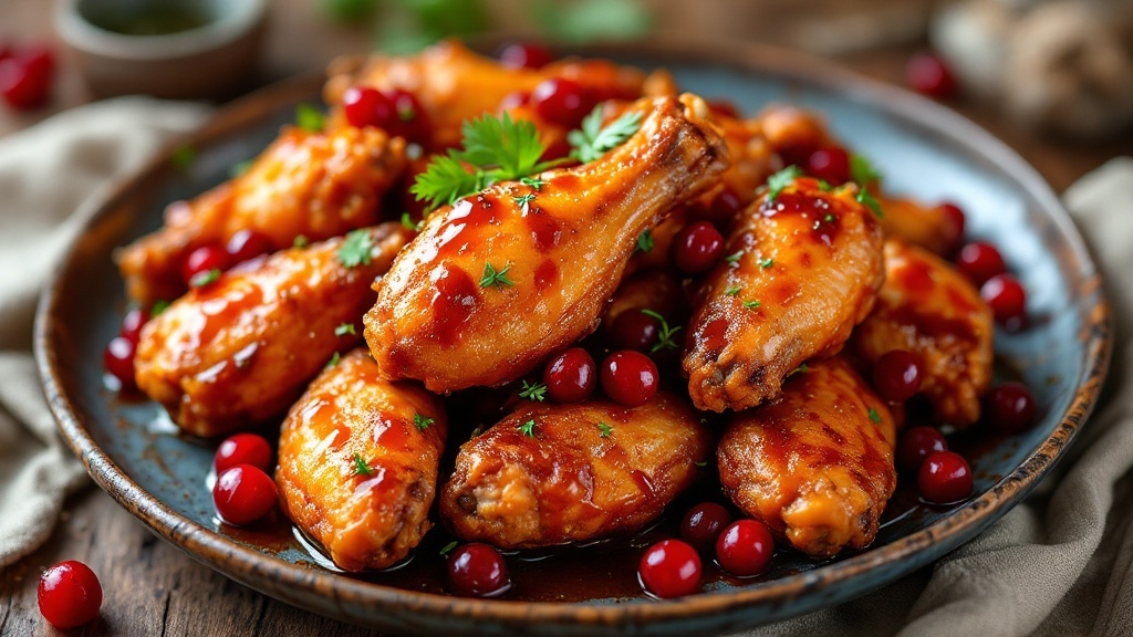 Φτερούγες Κοτόπουλου στο Airfryer με Σόγια & Κράνμπερι