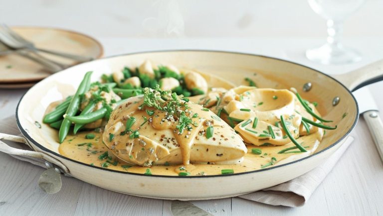 Κρεμώδες κοτόπουλο με μουστάρδα με μέλι