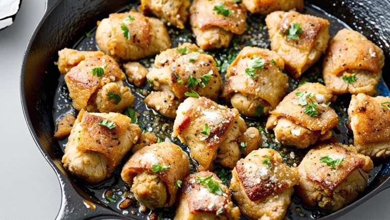 Μπουκιές κοτόπουλου τηγανιά με παρμεζάνα και σκόρδο