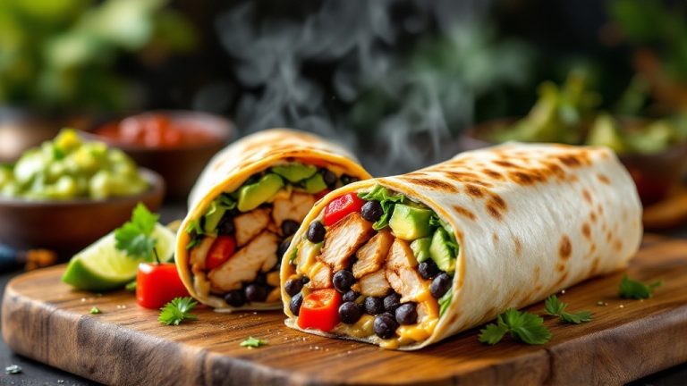 Μπουρίτο με Κοτόπουλο και Μαύρα Φασόλια