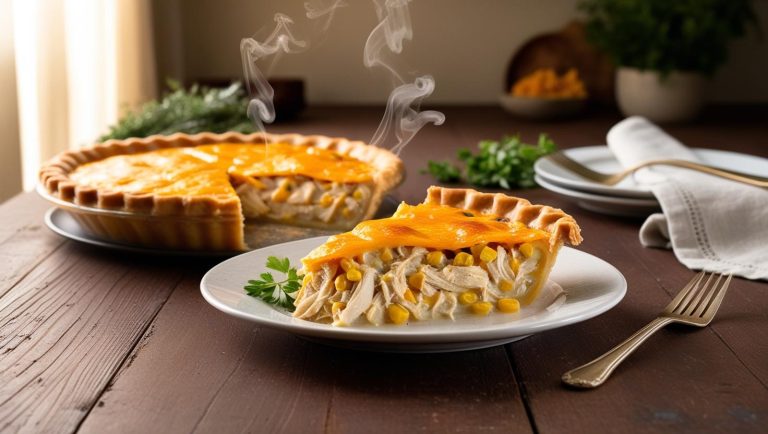 Κρεμώδης πίτα με κοτόπουλο και καλαμπόκι