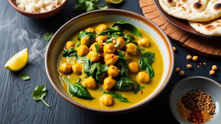 Ρεβύθια Κάρι με Σπανάκι