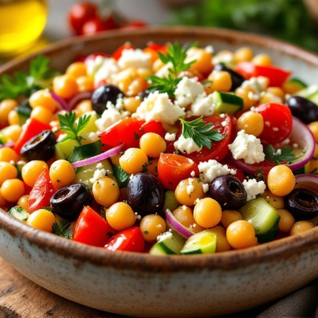 Ρεβυθοσαλάτα με Λαχανικά & Φέτα