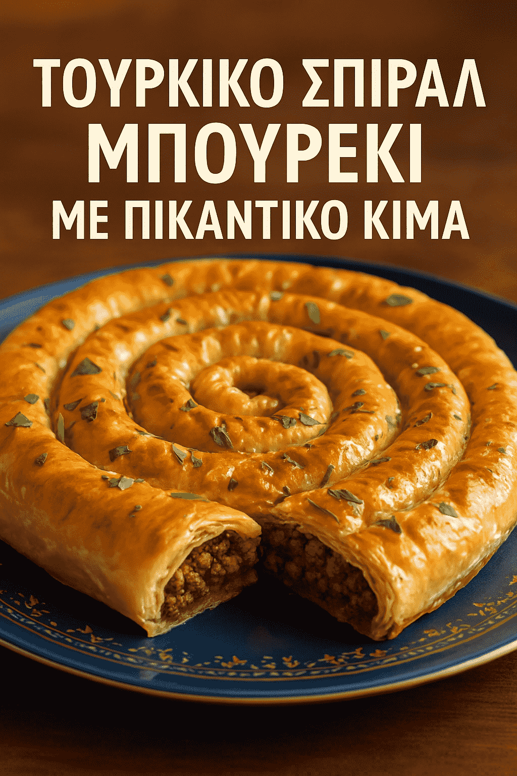 Τούρκικο Σπιράλ Μπουρέκι με Πικάντικο Κιμά