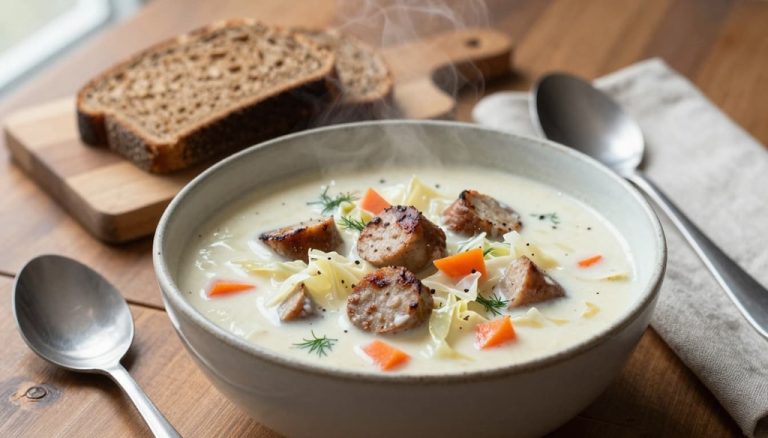 σούπα με λουκάνικο και λάχανο