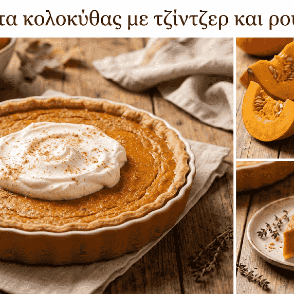 Πίτα κολοκύθας με τζίντζερ και ρούμι