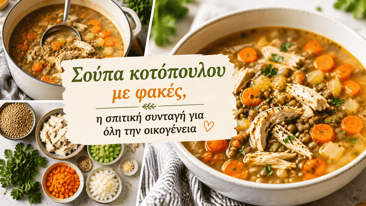 Σούπα κοτόπουλου με φακές