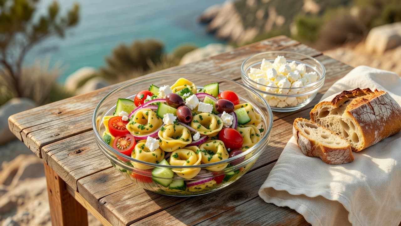 Ελληνική Σαλάτα με Τορτελίνια